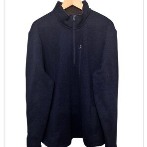 EUC Lands' End Men's Deep Blue Zip-Up Sweater